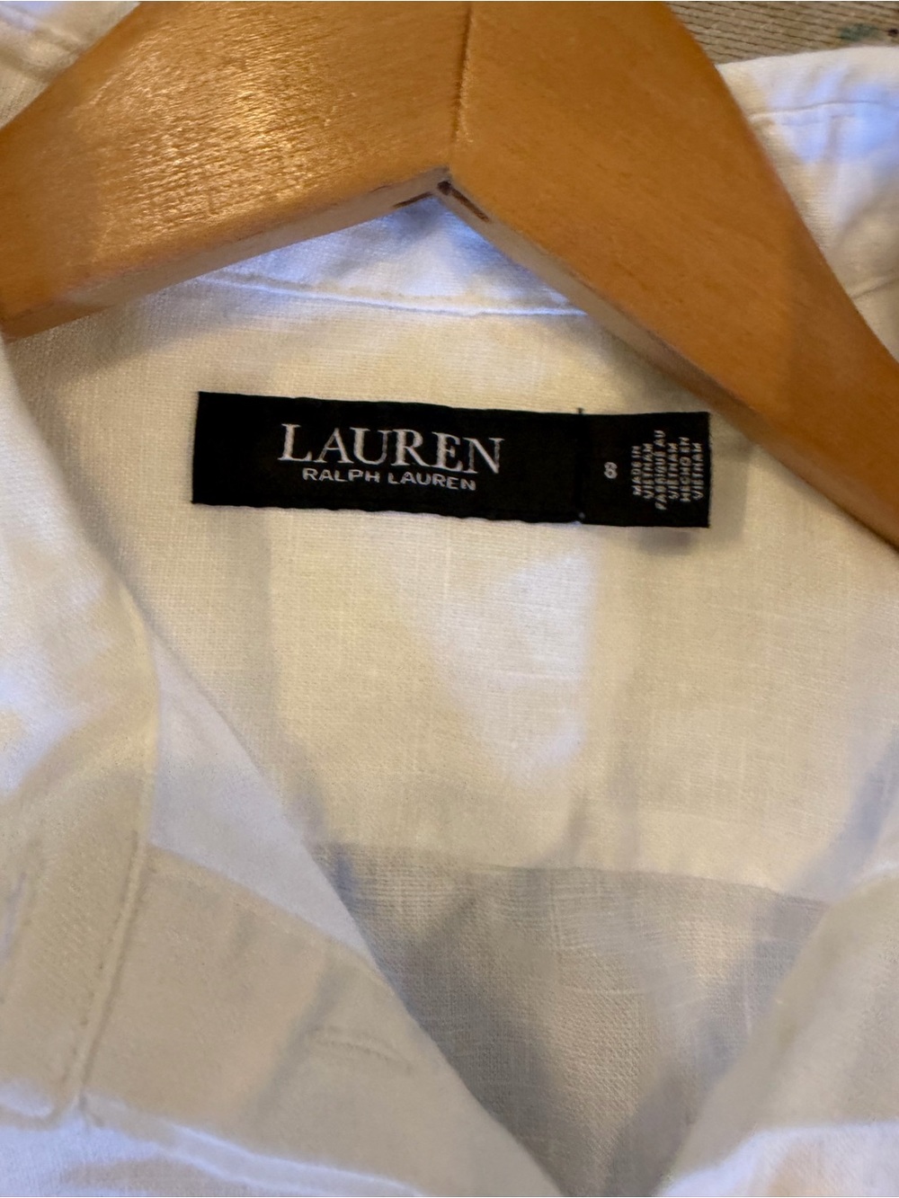Ralph Lauren 100% Linen White Tie-Front Dress - Picture 11 of 14